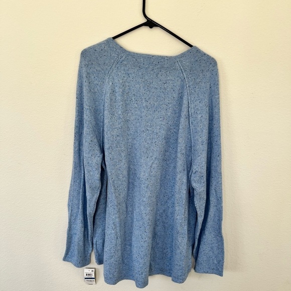 Karen Scott Curved Hem Blue Pullover Sweater XL NWT - Picture 2 of 8